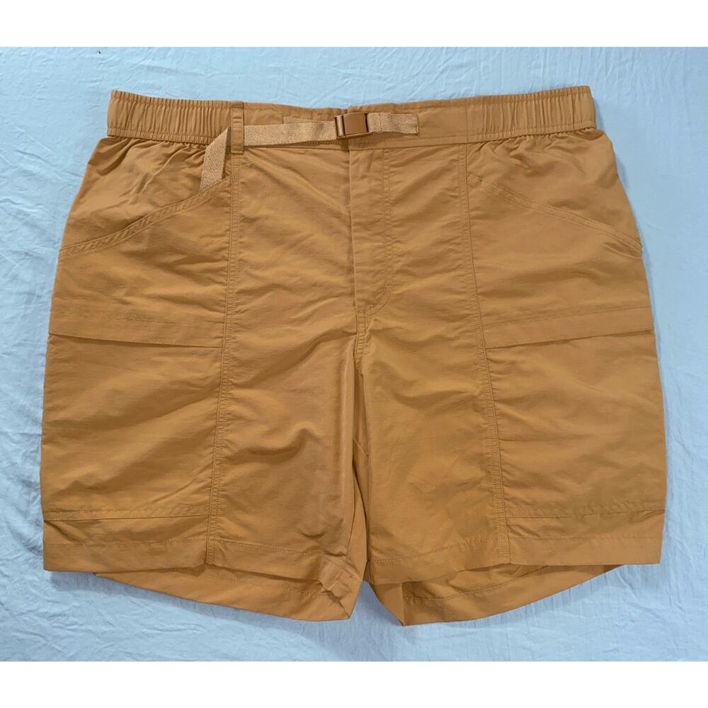 Eddie Bauer Ripstop Belted Tech Chino Hiking Shorts in Brown Sugar. Men's XL NWT